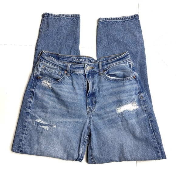 American Eagle Outfitters Denim - American Eagle Light Washed Distressed Holey Mom Jeans